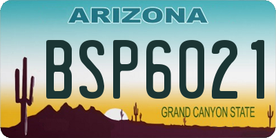AZ license plate BSP6021