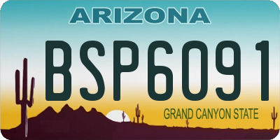 AZ license plate BSP6091