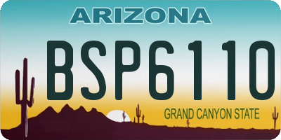 AZ license plate BSP6110