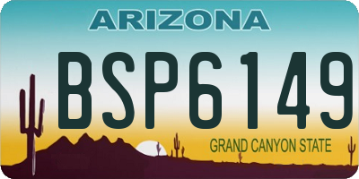AZ license plate BSP6149