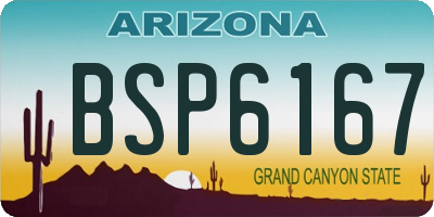 AZ license plate BSP6167