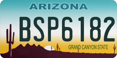 AZ license plate BSP6182