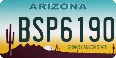 AZ license plate BSP6190
