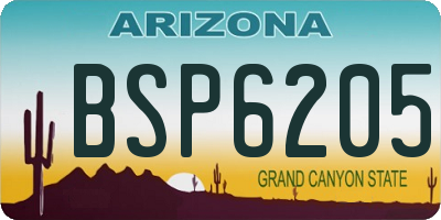 AZ license plate BSP6205