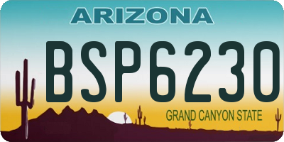 AZ license plate BSP6230