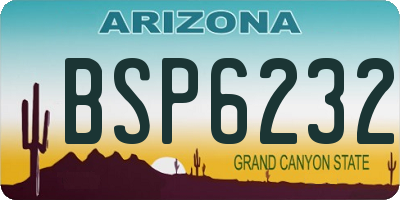 AZ license plate BSP6232
