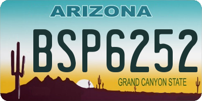 AZ license plate BSP6252