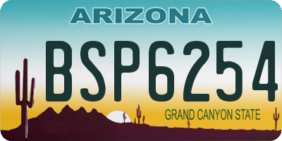 AZ license plate BSP6254