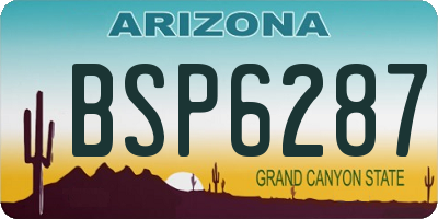 AZ license plate BSP6287
