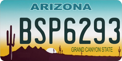 AZ license plate BSP6293