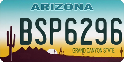 AZ license plate BSP6296