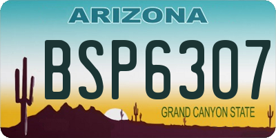 AZ license plate BSP6307