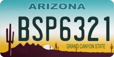 AZ license plate BSP6321