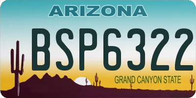 AZ license plate BSP6322
