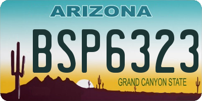 AZ license plate BSP6323