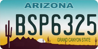 AZ license plate BSP6325
