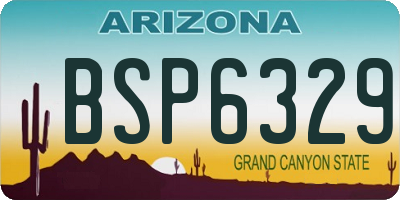 AZ license plate BSP6329