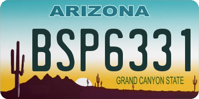 AZ license plate BSP6331