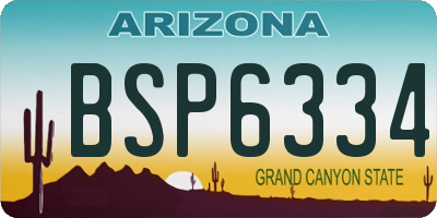 AZ license plate BSP6334