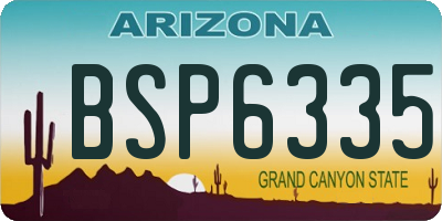 AZ license plate BSP6335