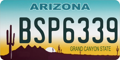 AZ license plate BSP6339