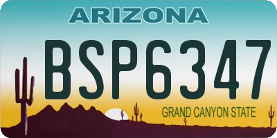 AZ license plate BSP6347