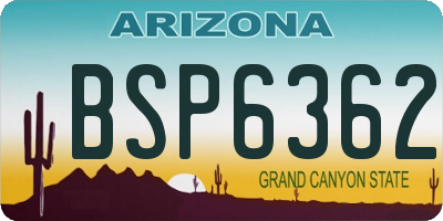 AZ license plate BSP6362