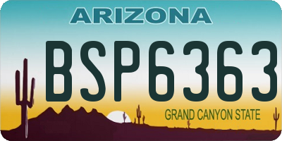 AZ license plate BSP6363
