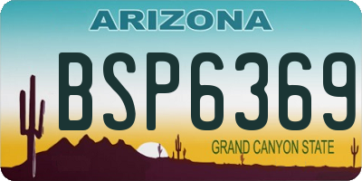 AZ license plate BSP6369