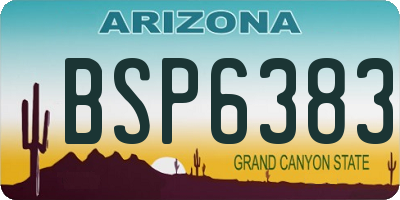 AZ license plate BSP6383