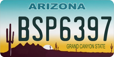 AZ license plate BSP6397