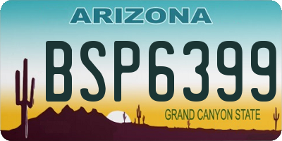 AZ license plate BSP6399