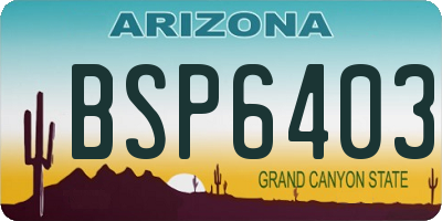 AZ license plate BSP6403