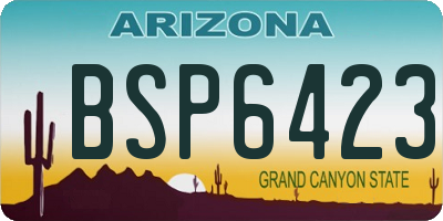 AZ license plate BSP6423