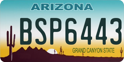 AZ license plate BSP6443