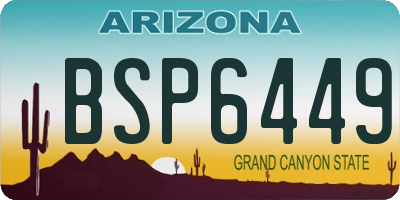 AZ license plate BSP6449