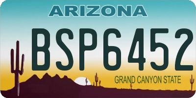 AZ license plate BSP6452