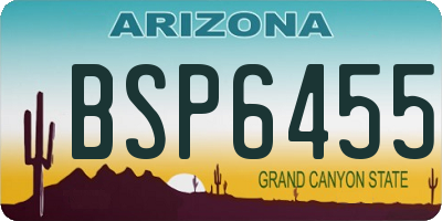 AZ license plate BSP6455
