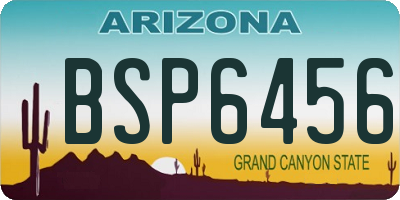 AZ license plate BSP6456