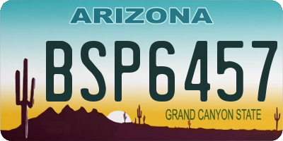 AZ license plate BSP6457
