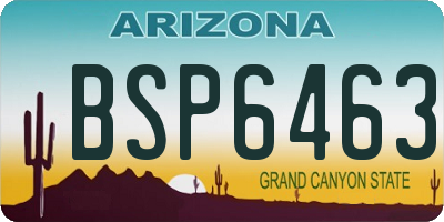 AZ license plate BSP6463