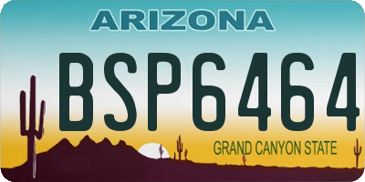 AZ license plate BSP6464