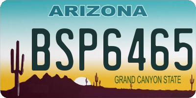 AZ license plate BSP6465