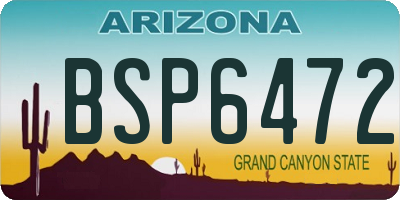 AZ license plate BSP6472