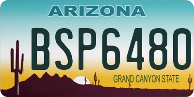 AZ license plate BSP6480