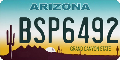 AZ license plate BSP6492