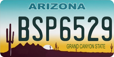 AZ license plate BSP6529