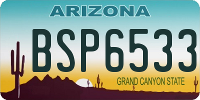 AZ license plate BSP6533