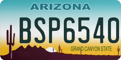 AZ license plate BSP6540