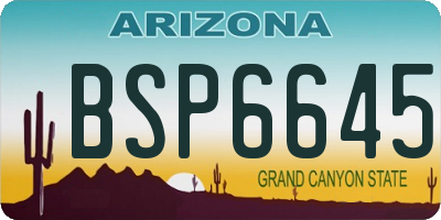 AZ license plate BSP6645